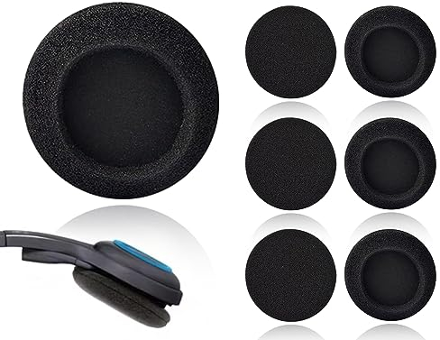 6 Piezas Almohadillas para Auriculares, Almohadillas de Espuma, Almohadillas de Repuesto Almohadillas de Espuma para los oídos, Almohadillas de Repuesto Negras de 50 mm para Auriculares de Audio