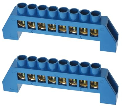 ECSiNG Morsettiere a ponte a 8 fori per morsettiera in rame, morsettiera per apparecchiature elettriche, morsettiera per distribuzione di energia domestica industriale, 2 pezzi