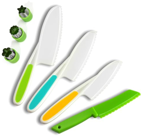 Kindermesser 7-teiliges Kinder-Küchenmesser-Set zum Schneiden und Kochen von Obst oder Gemüse für Kleinkinder, kinder kochset Kochmesser Sicherheit Messer ab 3 jahre