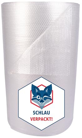 Luftpolsterfolie Rolle 50cm x 100m | Bubble Wrap für Versand, Verpackung und Umzug | 2-schichtige Noppenfolie als Verpackungsmaterial | Füllmaterial für Ihre Pakete