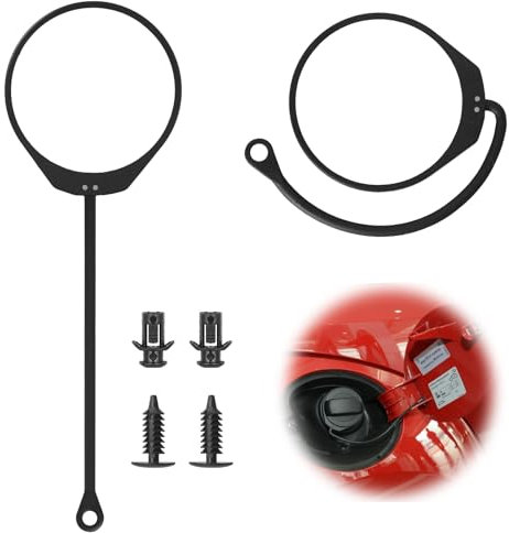 2Pcs Fuel Tank Cap Tether, Fuel Tank Cap Cable Wire, Uel Tank Filler Gas Cap Rubber Rope, Fuel Tank Cover Anti-Loss Rope, Black Fuel Cap Line for Volkswagen Bora Passat Touareg