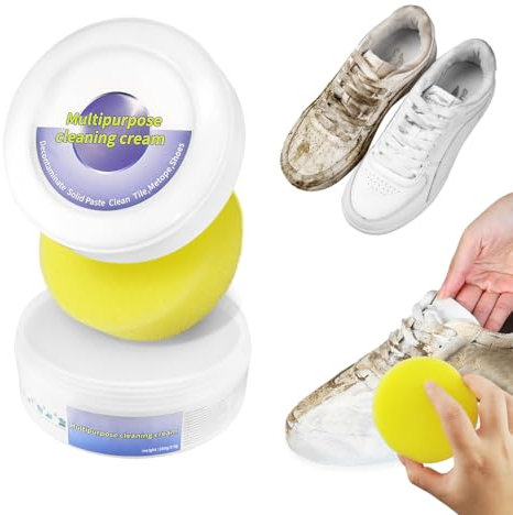 Weisse Schuhe Reinigungs Creme, 2024-Neu-Multifunktionale Weiße Schuhe Reinigungscreme, White Shoe Cleaning Cream Stark, Schuhreiniger für Alle Oberflächen