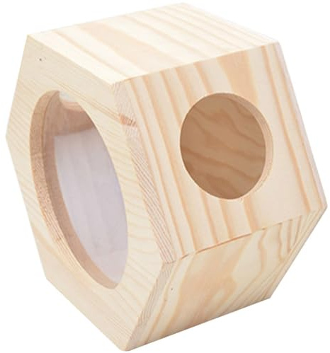 BESPORTBLE hamsterhus i trä för små husdjur kreativt råtthus som leksak och sovplats lätt att rengöra och direkt i bur