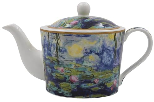 The Leonardo Collection Claude Monet Monet Tea Pot Waterlilies for Kitchen | Lovely Kitchen Accessories for Home | Without Tea Strainer Tea Pot for Daily Use | Durable Tea Pots for Home & Office