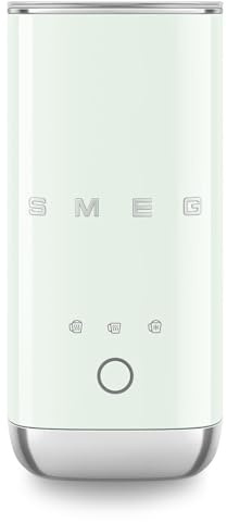 Smeg, Montalatte Elettrico MFF02PGEU, 3 Funzioni Bevanda, Frusta Removibile, Rivestimento Ceramico Antiaderente, 500 W, Verde Pastello