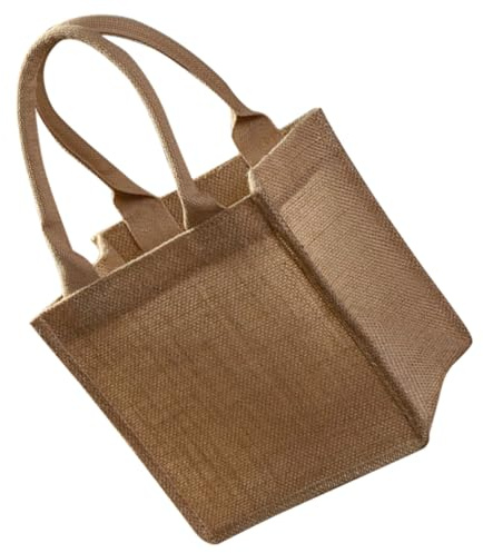 DOITOOL Borsa Della Spesa in Iuta Riutilizzabile Piccola Con Manici, Sacco Di Iuta Resistente e Traspirante, Borsa in Tela Di Juta Per Shopping Quotidiano e Attività All’aperto