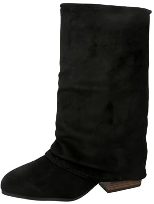 Generisch Bottines pour femme - Bottes de loisirs - Bottes de transition - Bottes d'hiver - Bottes de neige - Bottes western - Bottes d'équitation thermiques - Bottes d'équitation pour femme, Noir