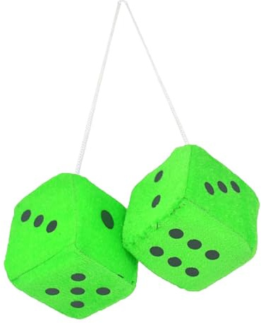 Ensemble de dés de voiture - Pendentif de rétroviseur en peluche moelleuse - Décoration de cube à suspendre - Véhicule coloré - Utilisation décorative dans les voitures, camions, SUV pour présenter