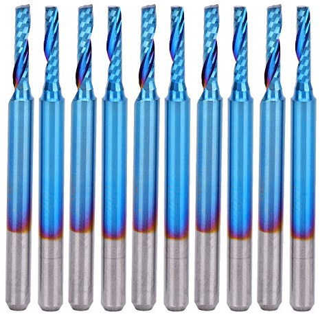 Fraise en spirale, fraise à bout sphérique, outil de gravure industriel en acier au tungstène à revêtement bleu pour bois dur, contreplaqué, fibre de plastique acrylique, résine