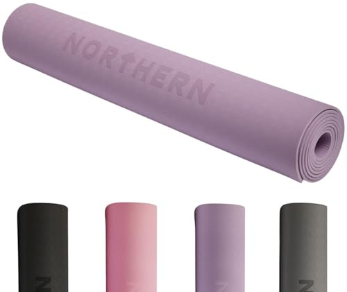 NORTHERN Yoga Mat, 4mm Lightweight Non-Slip Exercise Mat, Large Surface for Pilates, Gymnastics, Yoga & Home Gym Workouts, Compact Fitness Training Equipment for Stretching & Floor Exercises