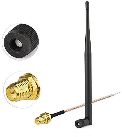 Eightwood 868 MHz Antenne NFC RFID Antenne RP-SMA Mâle + RP-SMA Câble Pigtail Homme RG178 15cm 6 Pouces pour WiFi GSM sans Fil WiFi Homogène CCU3 CCU2 CC1101 Radio Jambon