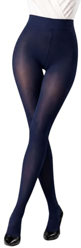 Women’s 40 Den Tights Navy Blue, Semi-Opaque Soft Touch Pantyhose with Reinforced Toes, Comfortable Ladies Hosiery for Work and Everyday Wear, Sizes S-XXL