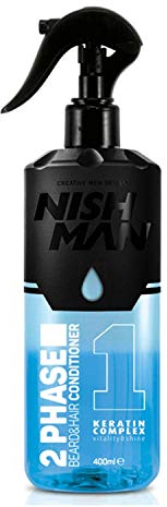 NISHMAN 2 Phase Conditioner - Keratin Complex 400ml - Perfect Hydration and Styling for All Hair Types - Care, Shine, and Detangling in One