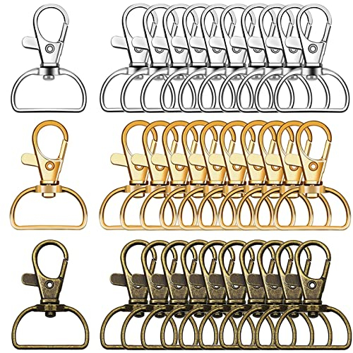 Drehbare Schlüsselringe, 30 Stücke Schlüsselanhänger Schwenker Schlüsselring Verschluss Hummer Haken Schwenk Karabinerhaken Haken DIY Handgemachtes für Schlüsselbund, Schlüsselband, Haustierleinen