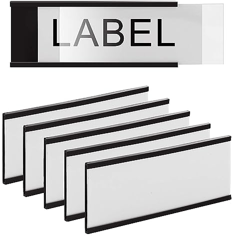 Tagtight 20 Pcs Magnetische Etikettenhalter Beschreibbar, 4 X 1,57, C-Kanal Magnet Etikettenhalter Abnehmbar, WeißE Papierkarten, Schutzfolie, für Schule Büro Whiteboards Kühlschränke