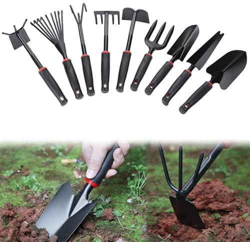 Garten Werkzeuge Set,9-Teiliges Gartenwerkzeug Set,Gartengeräte Set,Garten-Werkzeug-Set,Gartenwerkzeug Für Pflanzen Für Bonsai Werkzeug Pflanze Topfblumen