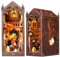 FOGARI DIY Magische Welt Book Nook Kit, Holz Puppenhaus, 3D Holzpuzzle Bücherecke mit Sensor LED Licht, Kreative Geschenkdekoration für Teenager und Erwachsene