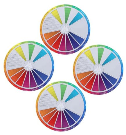 JEWEDECO 4pcs Rotatable Watercolor Mixing Wheel for Painting and Drawing Small Learning Chart Art Students Color Blending Tool for Classroom and Craft
