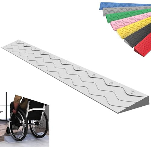 WXXSHGDW Schwellenrampe, Rollstuhlrampe Türschwelle, Schwelle Saugroboter, 1-10 Cm Steighöhe, für Den Innen- und Außenbereich, Rollstühle, Kehrroboter, Karren, Fahrräder, Anti-Rutsch(Gray,100*12*5.5cm