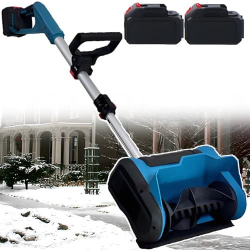 Quitanieves Plegable Inalámbrico-Pala Quitanieves Eléctrica-Barredora De Nieve Portátil,Con Movimiento De 45° A La Izquierda,Derecha O Hacia Arriba,Motor Sin Escobillas De 600 W 2batteries