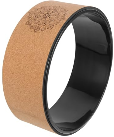 Beaupretty Rueda de Yoga para Entrenamiento de Flexibilidad y Estiramiento de Corcho Natural Antideslizante en Yoga y Fitness para Mujeres