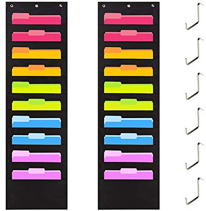 MaoXinTek Aufbewahrungsfach Diagramm Wand aufhängen Datei Ordner Tasche Diagramm Cascading Organizer für Büro, Schule oder Zuhause 20 Pockets