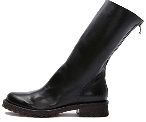 Felmini - Chaussures Femme - Tomber en amour avec CASTER D345 - Bottes Biker - Cuir Véritable - Noir - 41 EU Size