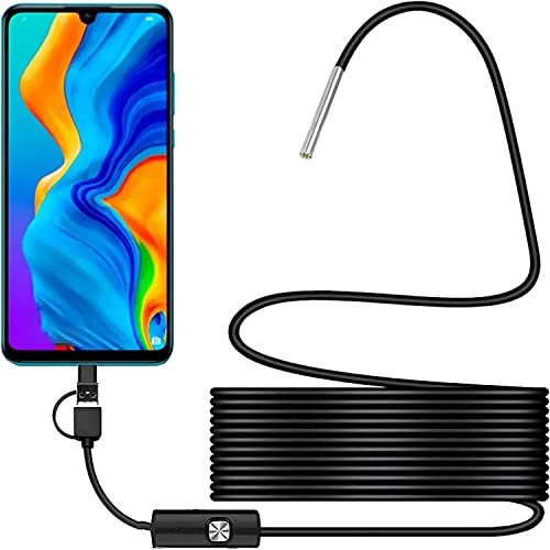 Retoo 1920P HD Endoscopio Per Ispezione Serpente da 3,9 mm impermeabile, Endoscopio per Smartphone con LED, USB-C HD per Android, fotocamera di ispezione megapixel, cavo serpente, endoscopio cellulare