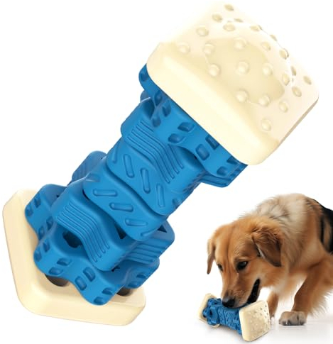 RUXAN Hundespielzeug Unzerstörbar für Große Hunde, 3 in 1 Tough Puzzle Hundespielzeug Intelligenz mit Rindergeschmack Hunde Kauspielzeug, Reinigt Zähne und Zahnfleisch