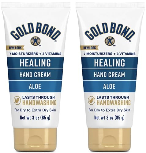 GoldBond helande handkräm, 85 g, med aloe fukt som varar genom handtvätt (2-pack) bunt med kort
