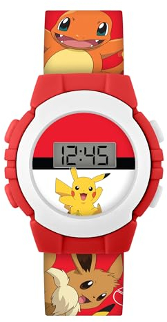 Accutime Pokémon POK4374 Montre digitale avec imprimé personnage rouge, multicolore, Moderne