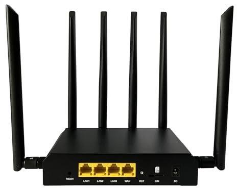 Wiflyer AX1800 4G LTE Router WiFi 6 Cat6, Dual Band Gigabit Wireless Router, Unlocked 4G LTE Modem Router with SIM Card Slot (Z6001AX-T-EM06)