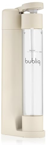 bubliq Wassersprudler, Beige, mit Co2-Zylinder und 1 l Flasche, minimalistisches Design, sparkle anything