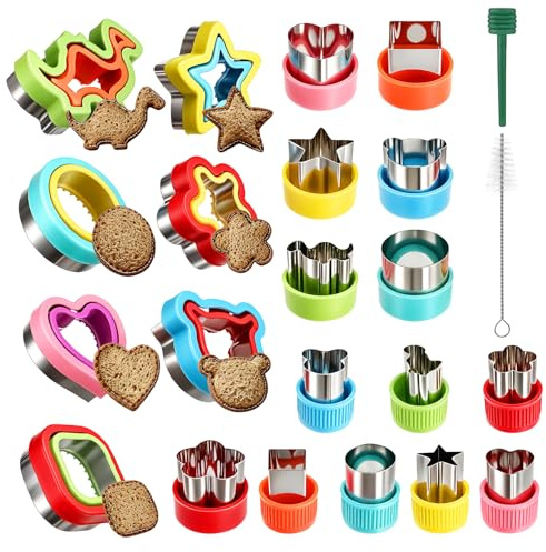 7 Pack Sandwich Cutters,Sandwich Cutter Shapes Sandwich Cookie Cutters Bread Maker Lunch& Bento Box 14 pcs Cookie Cutters