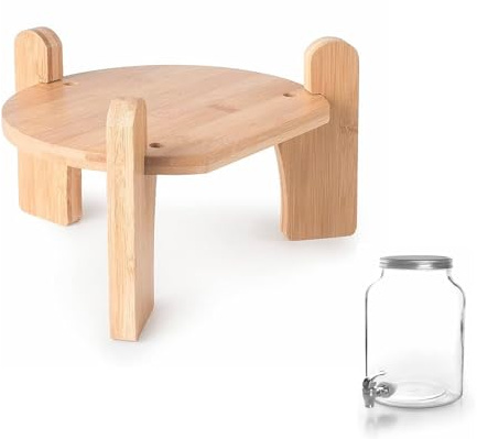 Soporte Jarra Agua, Soporte Para Dispensador De Bebidas, Madera Bambú, Resistente Y Duradero, 23 X 14cm, Para Casa, Fiesta, Bar, Garrafas, Vino, Cerveza