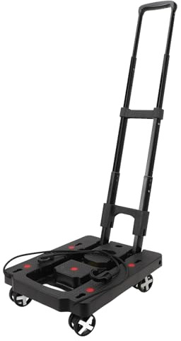 Folding Flat Cart with Wheels, Portable Utility Dolly, Heavy Duty Luggage Cart for Shopping Travel, Compact Foldable Hand Truck with 360° Swivel Wheels
