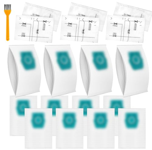 12 Sacchetti per aspirapolvere compatibili con Miele Guard L1, S1, M1 — Alta capacità — Include 3 filtri di protezione motore (Blu)