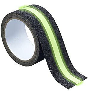 Maximex Nastro luminoso antiscivolo 2 in 1, 3 m, con striscia autoilluminante, autoadesivo, per bordi e gradini, per interni ed esterni, resistente alle intemperie e ai raggi UV, 5 x 300 cm,