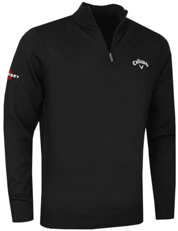 Callaway 1/4 Zip Blend Merino Sweater Jersey, Hombre, Negro (Negro 019), Small (Tamaño del Fabricante:S)