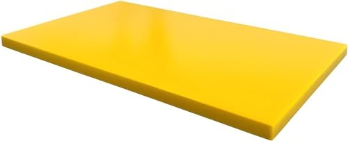 Tabla de cortar de plástico Gastro GN 600 x 400 x 20 mm, polietileno/polipropileno PP, tabla de cortar de plástico grande (amarillo 600 x 400 x 20)