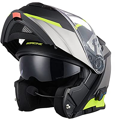 ORIGINE Motorradhelm Bluetooth Klapphelm Integralhelm ECE 22-05 Mit Doppelvisier