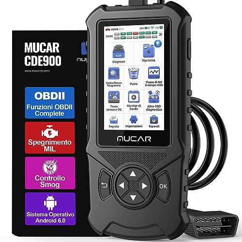 mucar CDE900 Diagnosi Auto OBD2 Auto Diagnostica abbonabile 4 Sistemi obd2 Diagnostica professionale in italiano Streaming dati in diretta Ricerca DTC