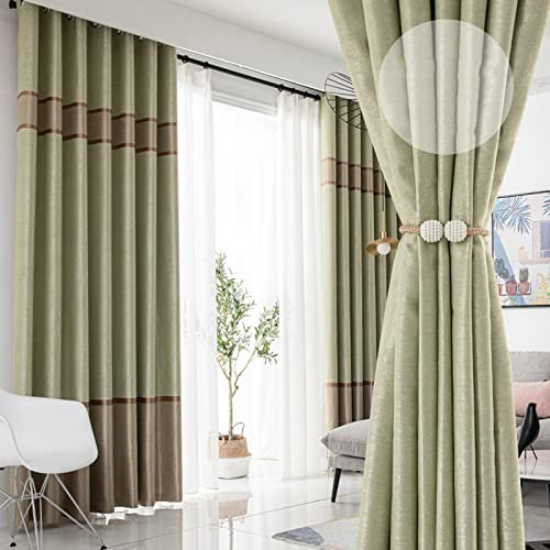 MFFIRE 1 Panneaux Rideaux Oeillets, Occultant Thermique Isolan Rideaux Rayures Isolation Rayon UV Rideaux Anti Froid Anti Bruit Rideaux pour Moderne Salon Et Chambre,1,W3 x H2.7m