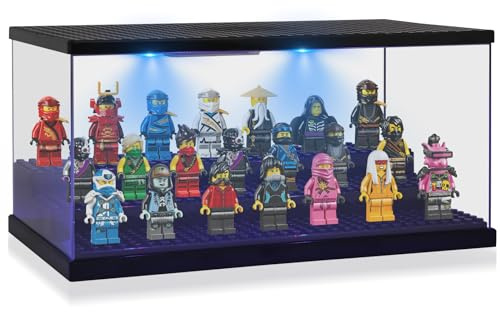 Caja de Almacenamiento de Bloques de Construcción XL, Comius Sharp Soporte de Exhibición de Figura Acrílica, Caja de Exhibición de Muñeca, Negro, 26,5x15,5x13,5 cm, No Requiere Ensamblaje