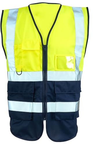Stormway High Visibility Vest - Reflective Safety Waistcoat, Hi Viz Work & Utility Jacket, Neon Security Clothing for Running, Hi-Vis PPE, Fluorescent Construction and Outdoor Wear