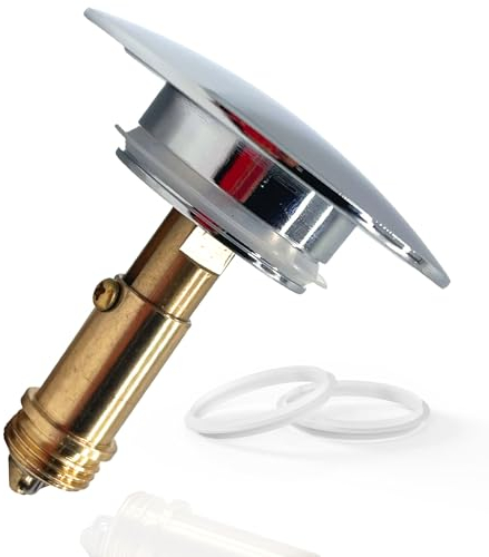 Pop Up Waschbeckenstöpsel 66mm Chrom Massiv Messing, Chonphan Abflussstopfen Spüle Stecker, Federbelasteter Druckstopfen, klick-Klack, Steckstopfen für Badezimmer Waschbecken Waschtisch