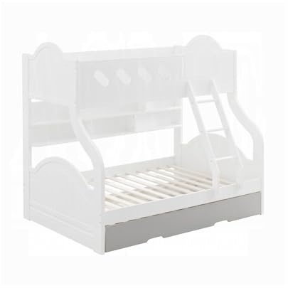 HomeStock Medieval Moods Trundle Bed, Twin Size White Trundle with Caster Wheels for Easy Mobility, Suitable for Children Rooms - 76 X 40 X 10 Inches