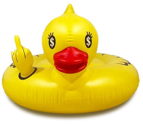 Float Joy Canard Bouée Piscine Gonflable Adulte 130cm Géant Jeux Piscine Bouee et Matelas Gonflable Jouet d'eau