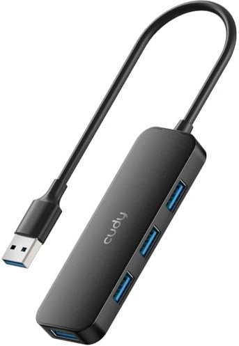 Cudy Hub USB A 3.0, Divisor USB De 4 Puertos Ultra Delgado con Transferencia De 5 Gbps, Extensor USB para Mouse, Teclado, Unidad Flash, Disco U, Impresora, Compatible con Laptop, PC
