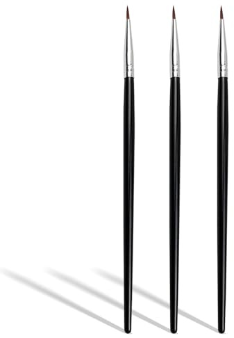 Zoolinn 3 Pcs Pointed Eyeliner Brush Set with Soft Fiber Bristles - Precision Applicator for Perfect Liner Control